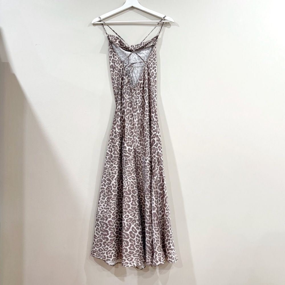 NWOT & Other Stories Leopard Slip Maxi Dress US 4 – Viscose Cowl Neck Satin Look - Picture 3 of 12